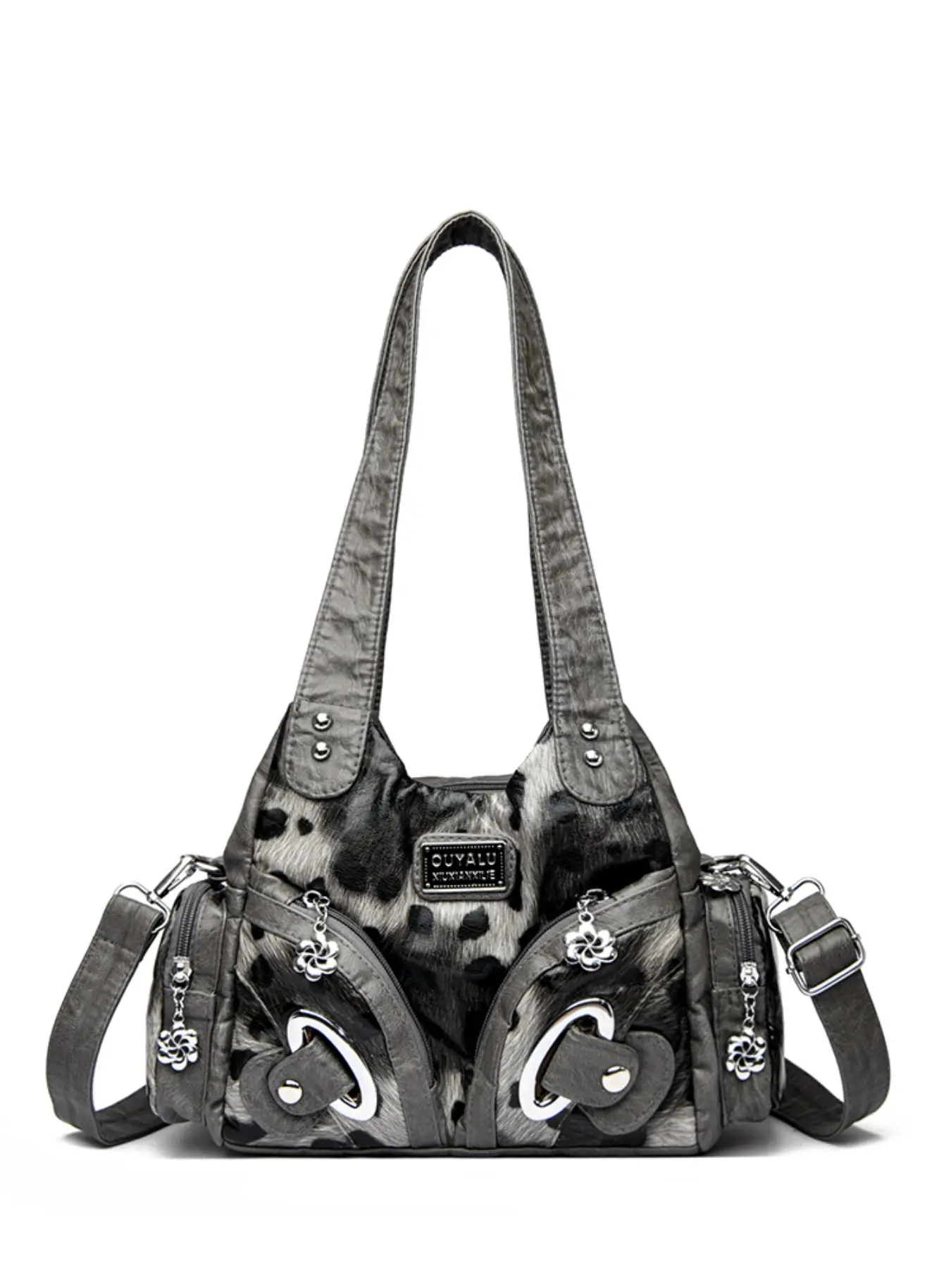 Women's Small Crossbody Bag, Vegan Leather Multi-Pocket Tote, Fashion Shoulder Backpack, Snake Texture Design, Casual Summer Accessory
