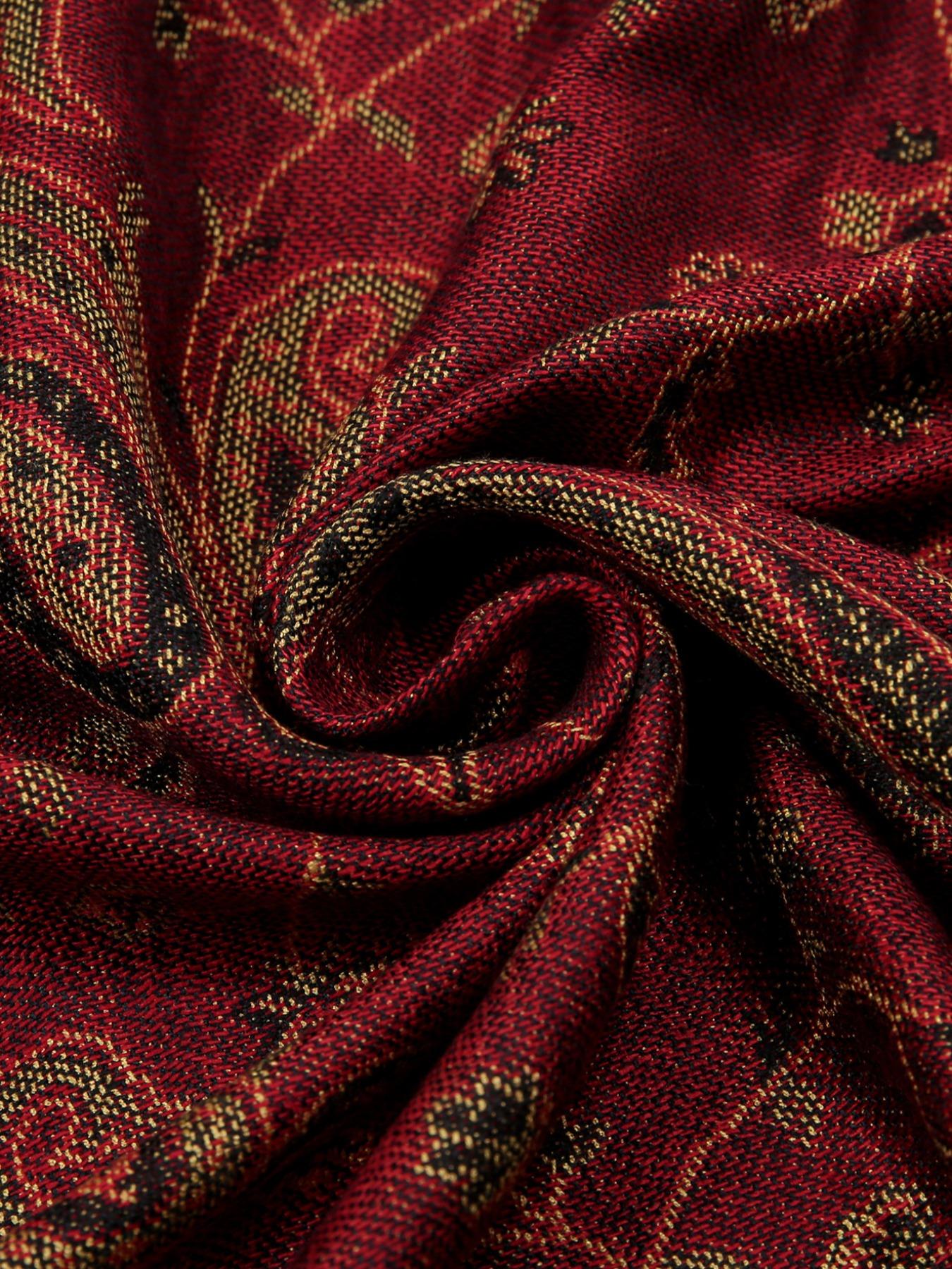 Women's Fashion Paisley Scarf with Tassels, Soft Breathable Long Shawl, Muslim Daily Wear Hijab, Turban Hijab, Modesty, Ramadan Eid Accessory