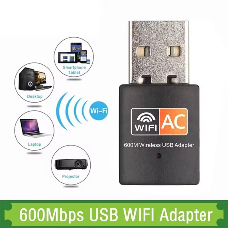 600Mbps USB WiFi Adapter, Dual Band 5GHz 2.4GHz Wireless Network Card with Internal Driver, Plug and Play Mini WiFi Dongle for PC Desktop Laptop, Compatible with Windows 11 10 8 7, Mac OS