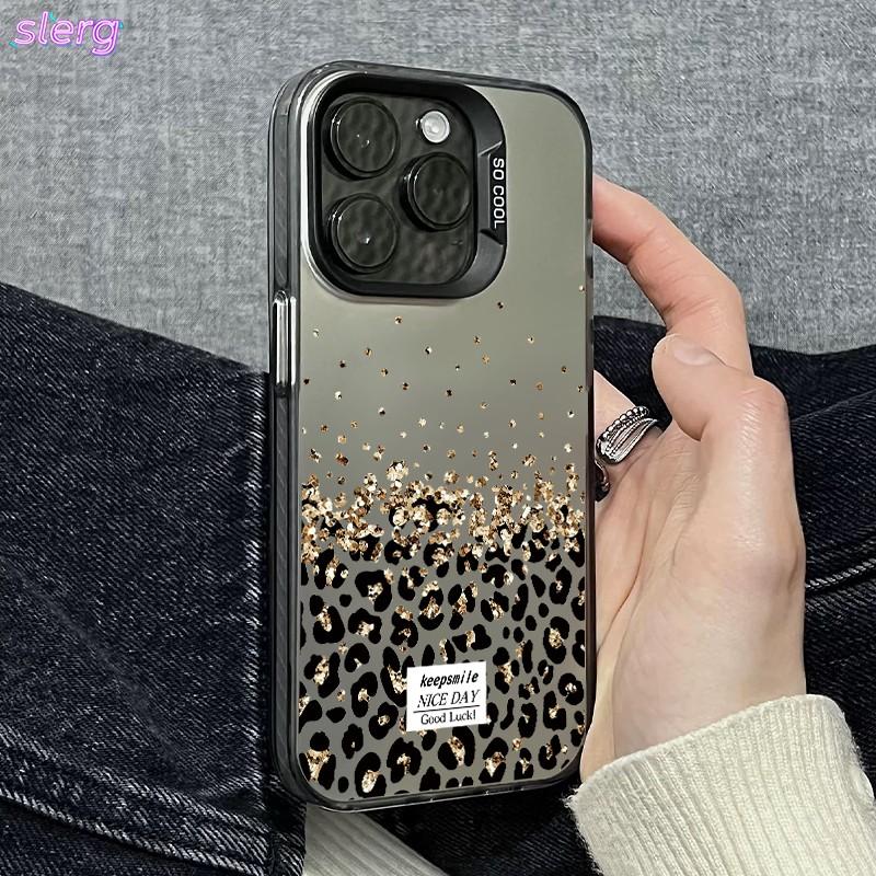 Gradient Gold Foil Leopard Print iPhone Case, Full Protection Anti-Drop Scratch-Resistant, for Apple 17/16/15/14/13/12/11 Pro Max