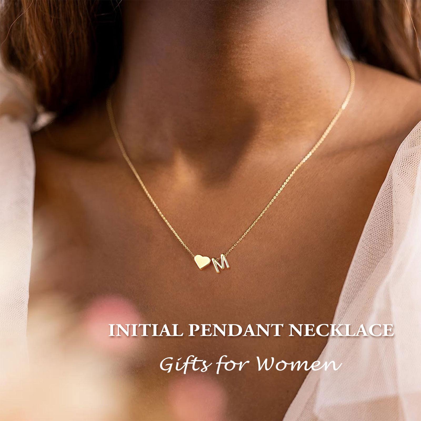 Tiny Heart Initial Necklace Letter A–Z Pendant, Personalized Name Tag Necklace, Birthday & Christmas Gift for Women and Girls Tiny Heart Initial Necklace Letter A–Z Pendant, Personalized Name Tag Necklace, Birthday & Christmas Gift for Women and Girls