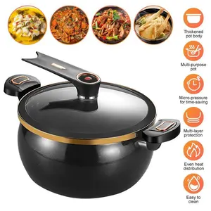 Micro Pressure Cooker 8.45Qt Nonstick Cooking Pot Fast Cooking Kitchen Cookware with Safety Valve Glass Lid for Gas Stovetop#fathersdaygift