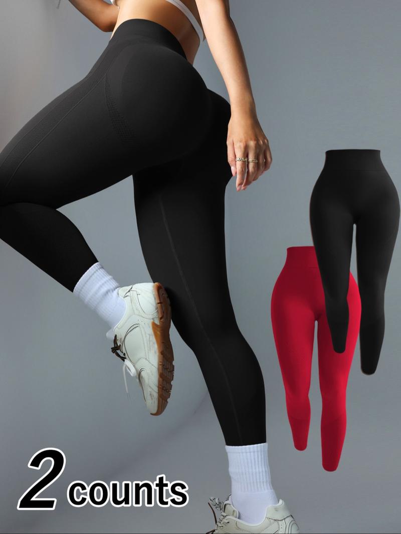 Women's High-Waisted Sporty Tight Yoga Pants, Elastic Fabric, Breathable Comfort, Suitable for Gym and Daily Use, All Seasons, Skinny Yoga Bottoms