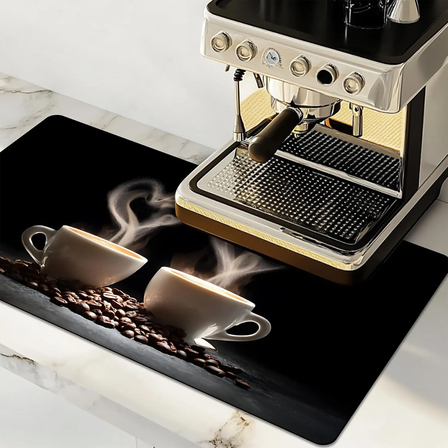 Coffee Mat Absorbent Non Slip Dish Drying Mat for Kitchen Countertops