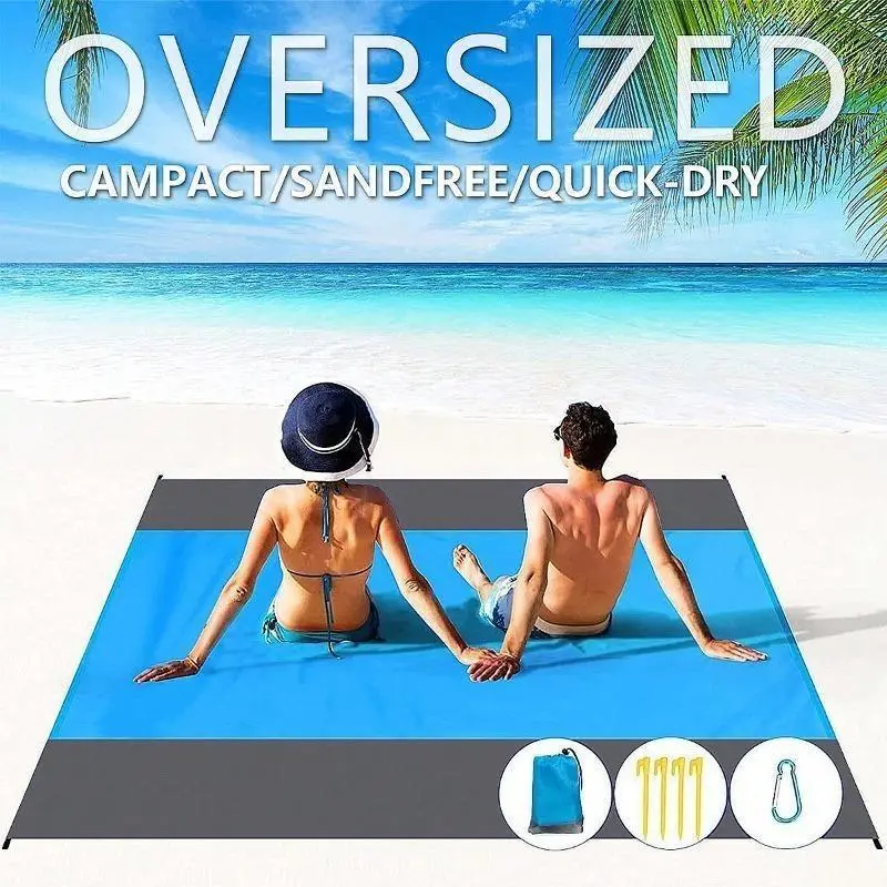 Picnic Blanket for 4-7 Adults, Oversized Lightweight and Sandproof Mat, Compact for Beach, Park and Camping Use, No, Outdoor, Picnic Setup, Beach Outings, Folds Compactly, Sandproof Fold-Up, Lightweight Cloth, Beach Camping
