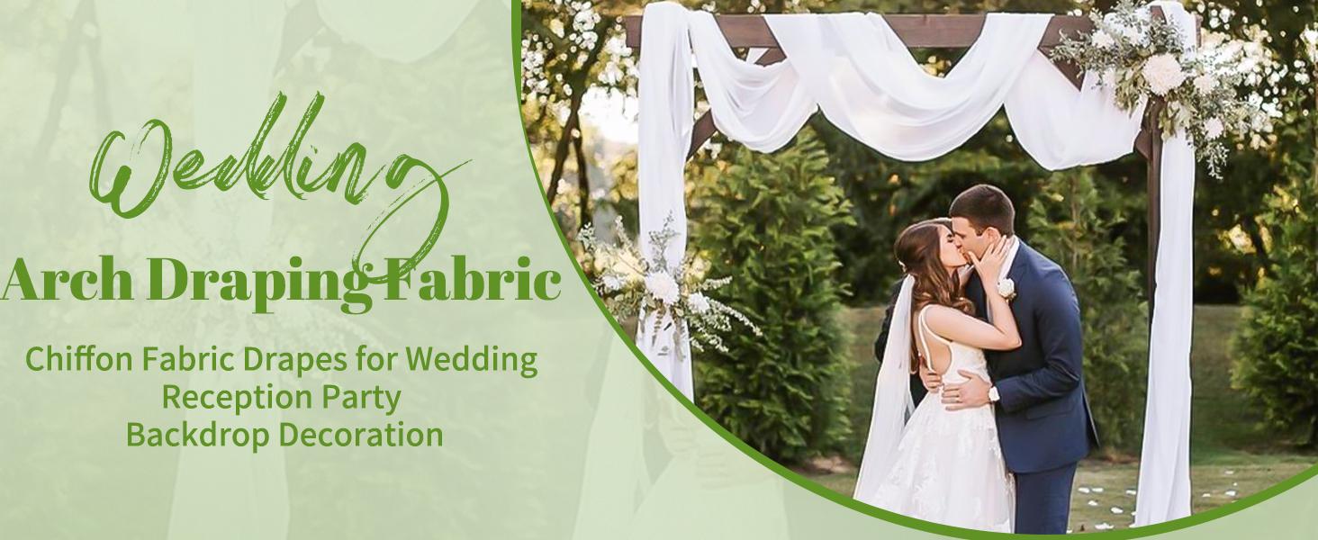FANI 4 Panels  Sheer Chiffon Wedding Arch Draping Fabric 28inch x 20 ft Each for Ceremony Drapery Ceiling Drapes Party Decor Indoor Backdrops Cortinas decorativas / Telas para decoración