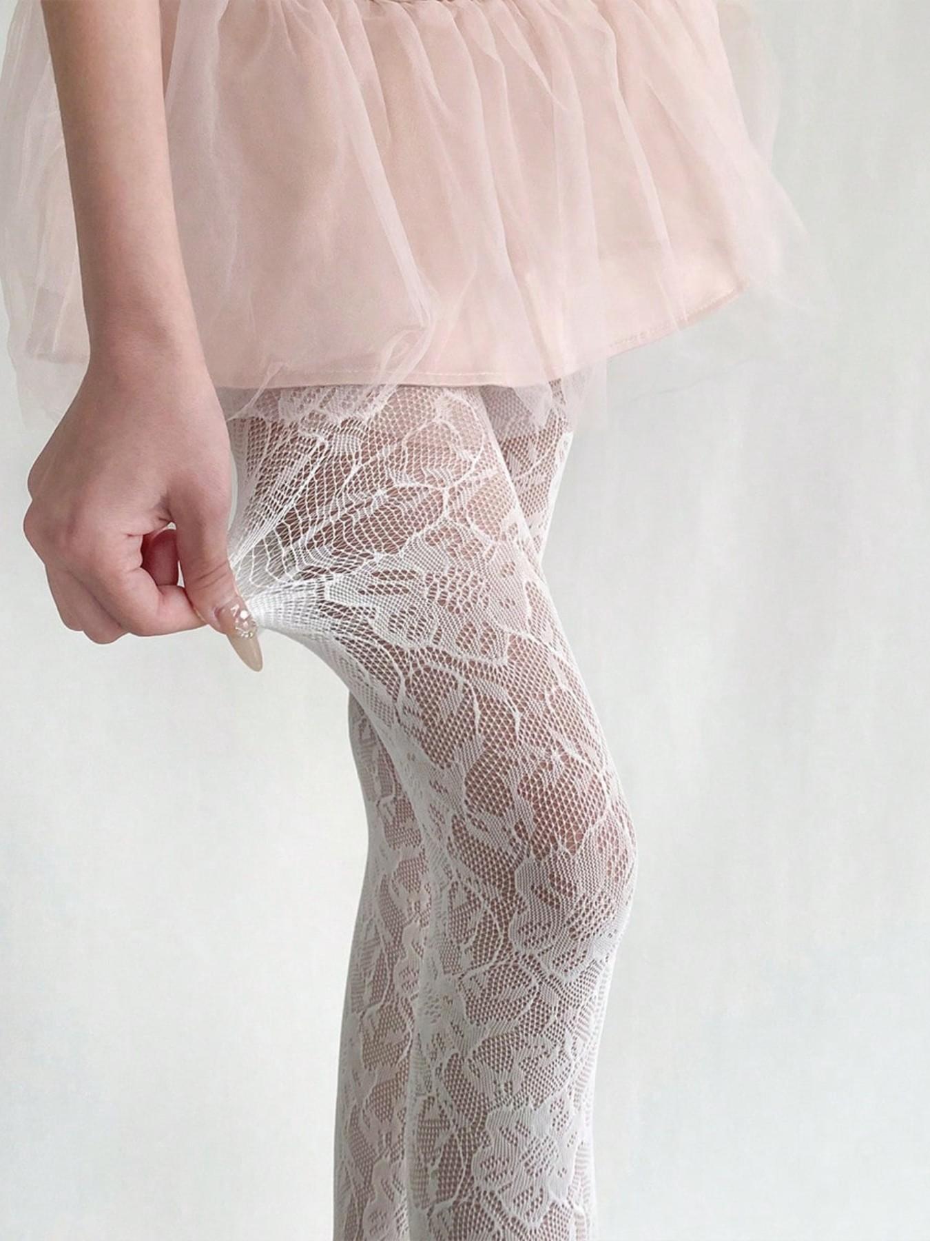 Women's Floral Fishnet Pantyhose, Thin Sweet Sexy Design, Comfortable Daily Wear, All over Print, Fitted Style, No Organic Textile