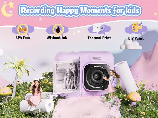 Kids Instant Print Camera Paper, Thermal Printing Refill Set for Toddler Camera, Compatible with Funshot 20, HD Camera Thermal Printing Paper, 2.2" x 26ft (5.6cmx8m) Per Roll, 3 Rolls(Only Paper)
