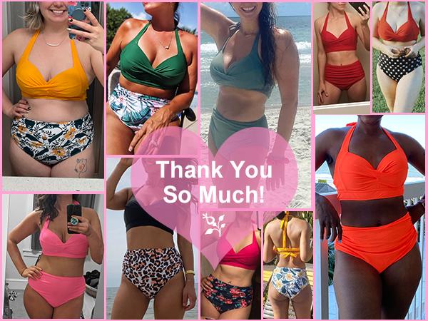 Tempt Me Women Two Piece Vintage Swimsuit Retro Halter Ruched High Waist Bikini Set with Bottom Tummy Control High Cut Leg Bikini Bottom