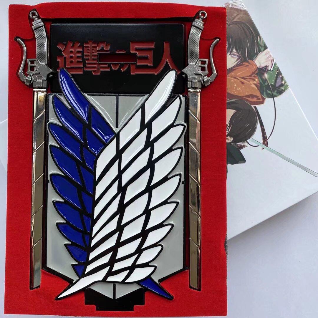 Attack On Titan Wings Of Liberty Anime Jewelry Set Metal Weapon Model Rings Pendants Keychains Brooches Collection Box Complete Anime Merch Creative Graduation Gift For Anime Fans And Students