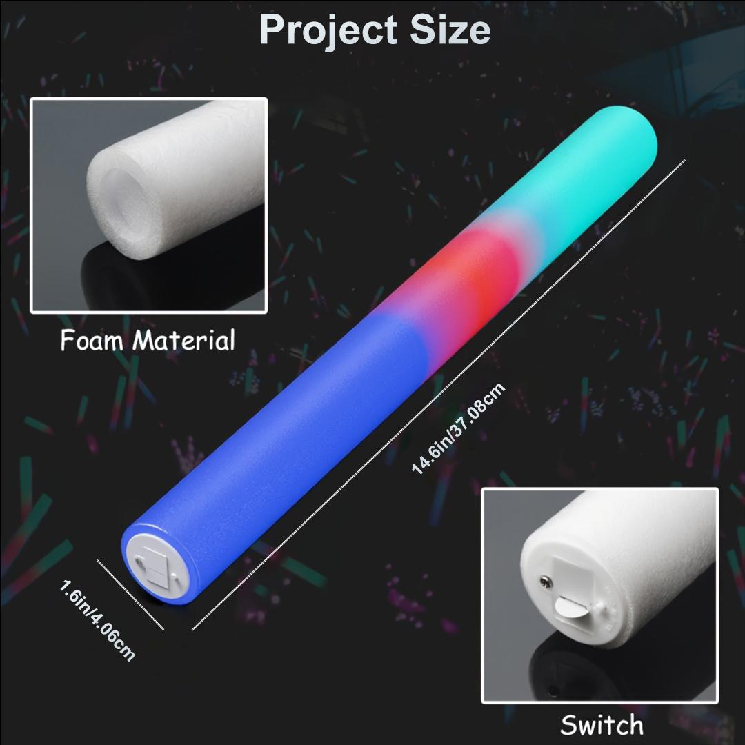 Bulk 12/36/52/102-Pack Colorful LED Light Up Glow Sticks for Raves & Concerts - 3 Flashing Modes, Glow in Dark Party Supplies for Home Parties, Fan Meetings, Weddings, Birthdays & Halloween Gifts Plastic Pearl[graduation2026] [SummerVibes]