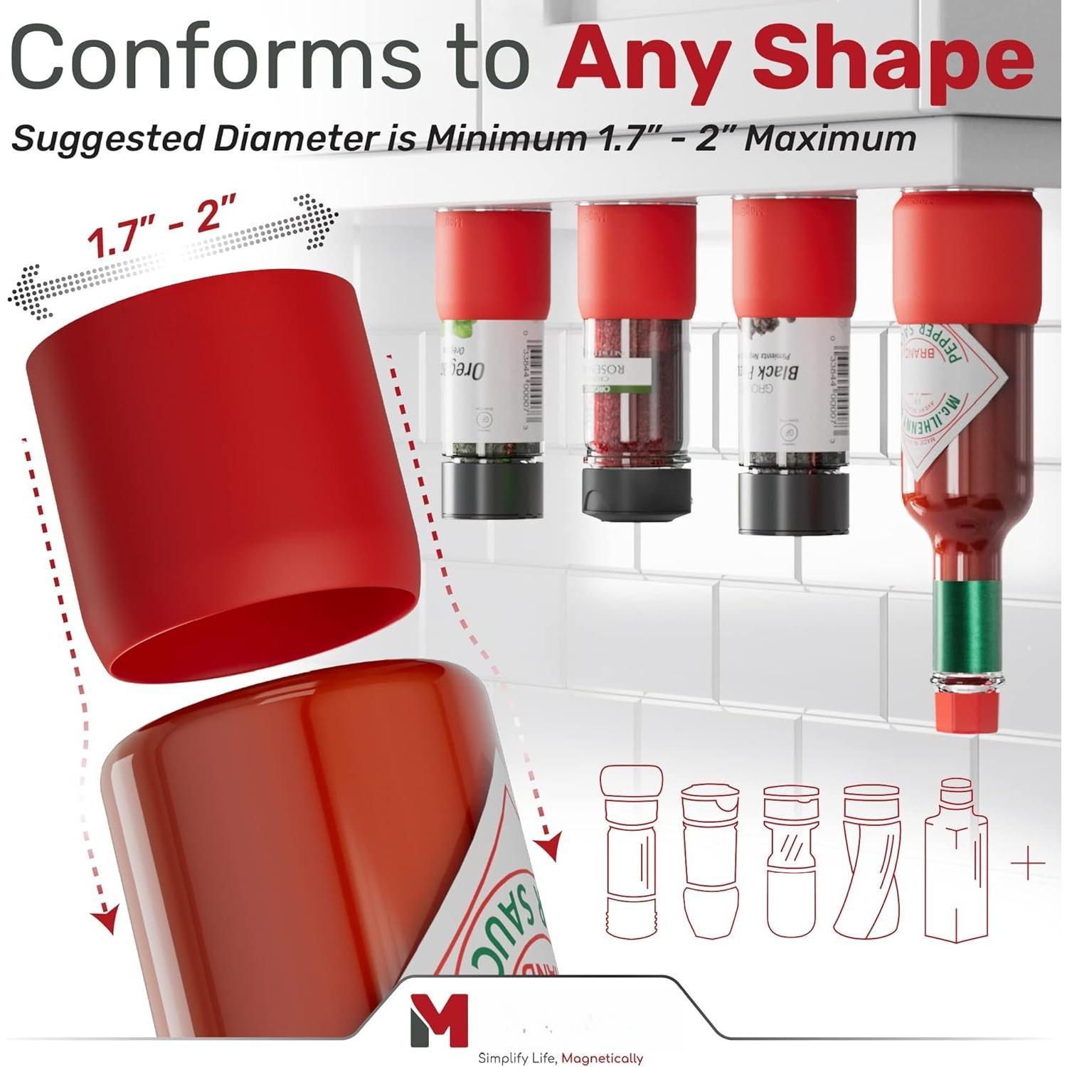 4pk   Jars Grip, RV Camper Kitchen Organization -Haves,  Holder (Red, Medium)