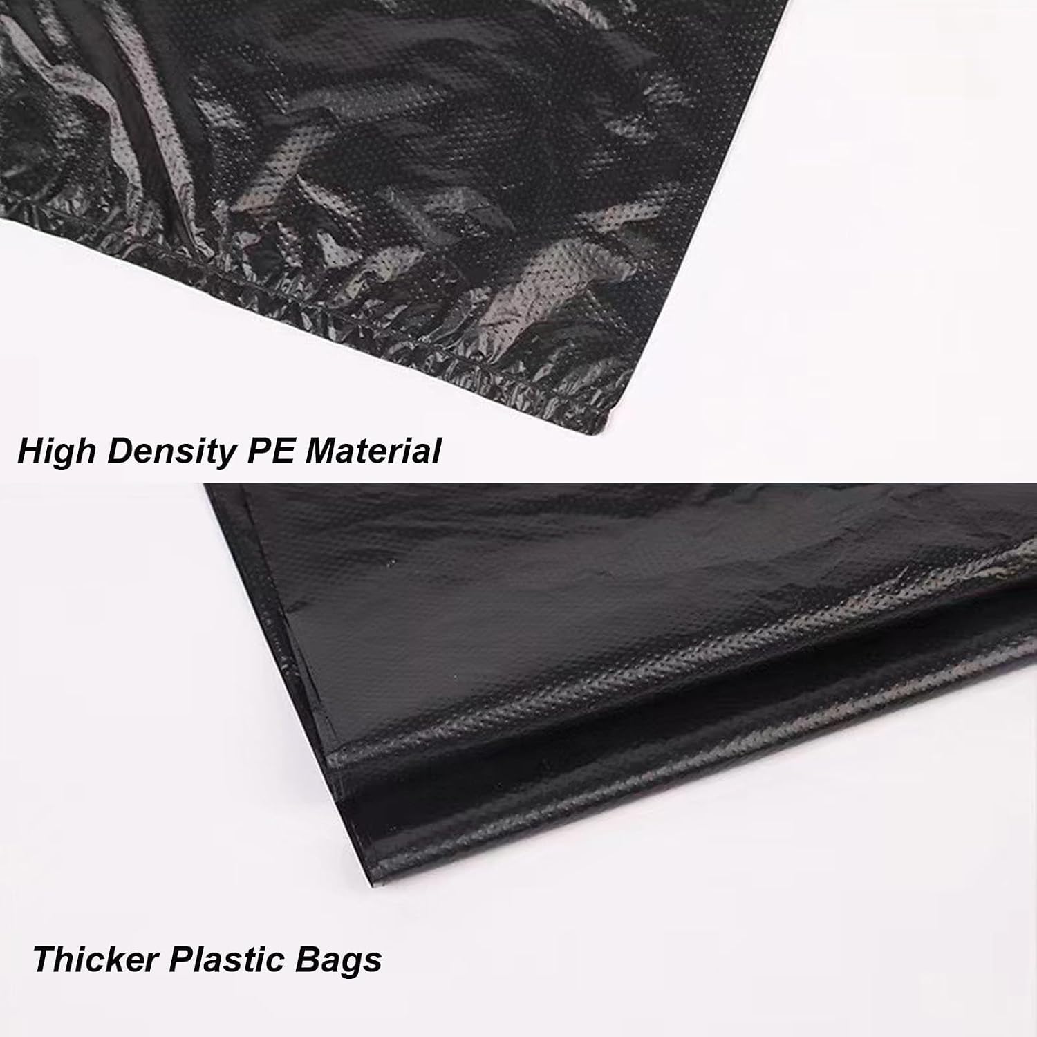 Black Plastic T-shirt Bags 100 Pack 12.6'' x 6.5" x 21" Black Bag for Grocery Shopping  Supermarket Restaurants
