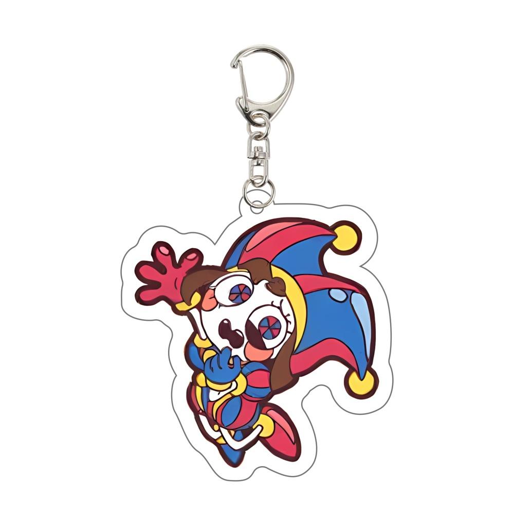 Anime Freak Circus Keychain Pomni Jax Ragatha Kinger Gangle Zooble Caine Chibi Acrylic Keyring Pendant Bag Charm Figure Key