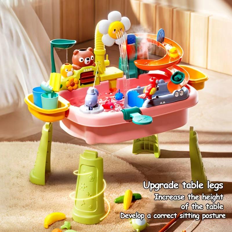 Sunflower Toddler for Kids, Fishing, Spray Gun, Slide Track, Outdoor Sensory Table, Water Play Table, Summer Beach Toy, Best Gift for Boys & Girls