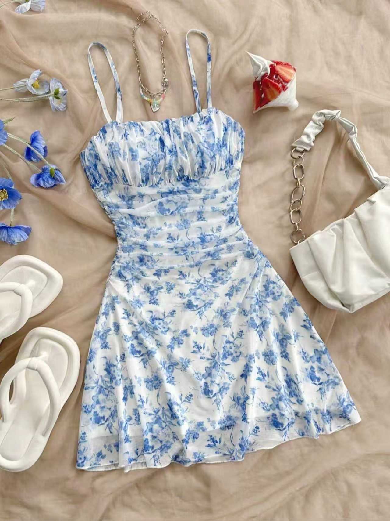 white and gold mini dress Santorini White Chiffon Mini Dress