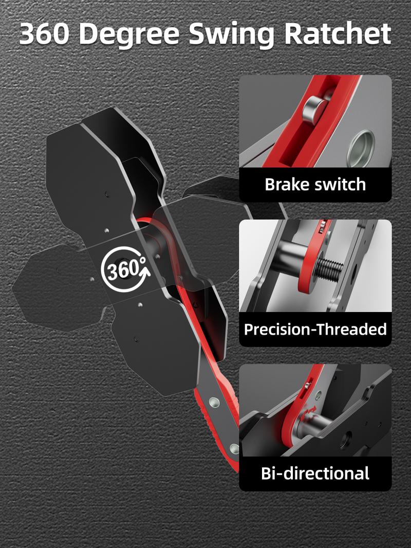 Brake Caliper Press Tool Car Piston Spreader Pad 360 Degree Swing Ratchet Hand Wrench Expander for Single Twin Quad Piston Disc Brake