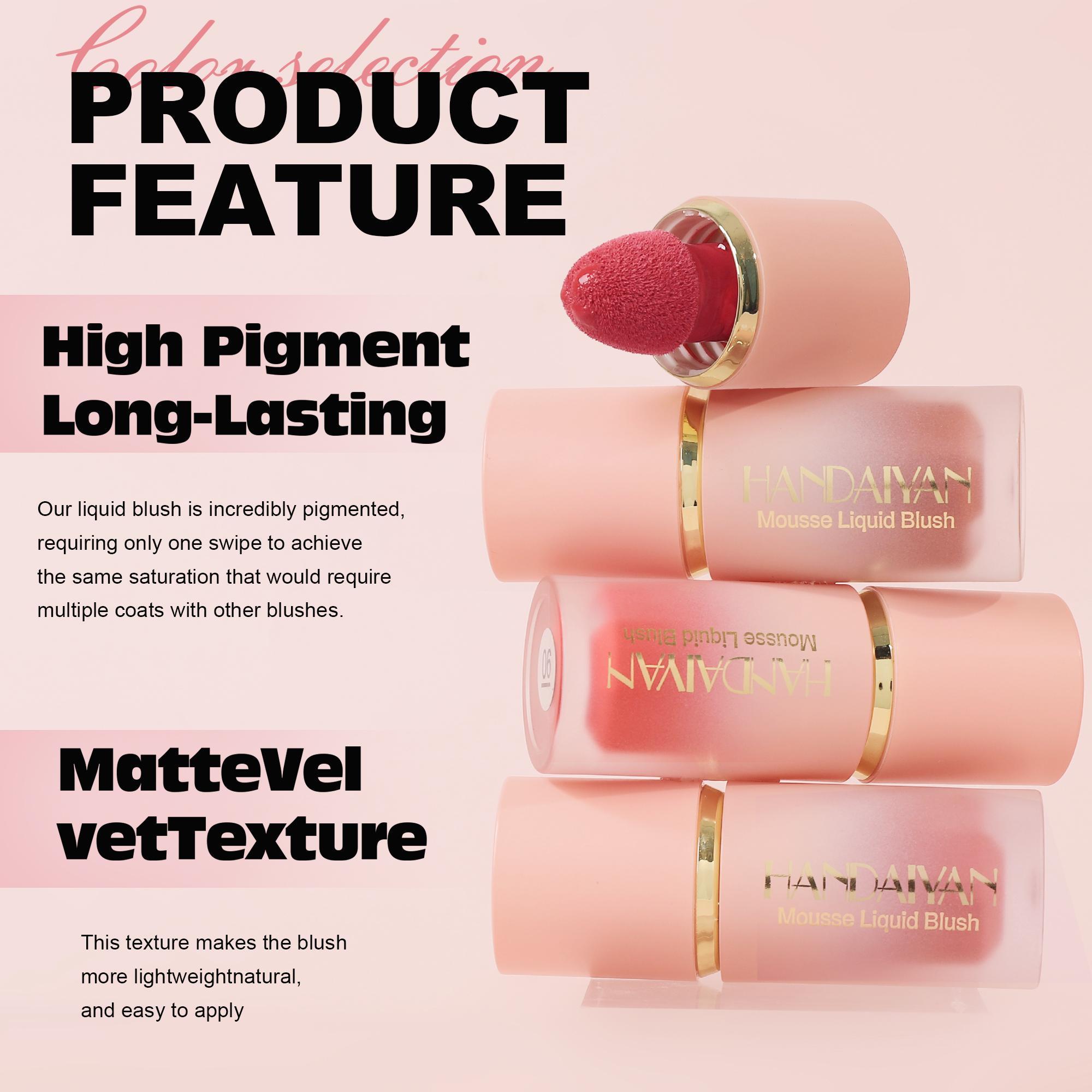 HANDAIYAN Liquid Blush — Matte Finish,Sculpts facial features, defines contours, and brightens the complexion to create a radiant look — Sweet Pink