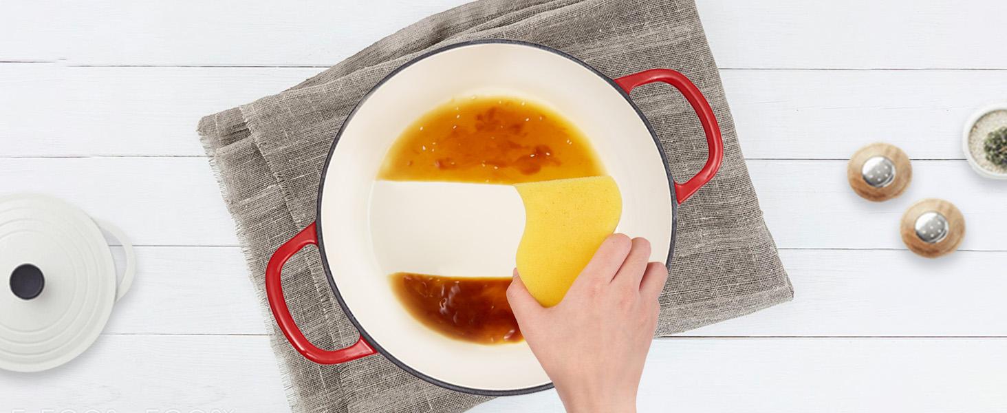 Kerilyn 3 Quart Enameled Shallow Cast Iron Dutch Oven with Lid, Dual Handles Dutch Pots for Cooking, Stewing, Heavy-Duty & Nonstick, Oven Safe up to 500° F, Works on All Stovetops, Dark Blue   dutch enamel stock