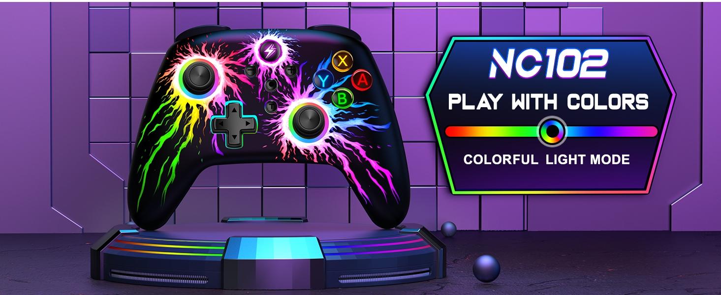 BEBONCOOL Wireless Switch Controller for Nintendo Switch Controller/Lite/OLED, LED Wired PC Game Joysticks-Wireless iOS/Android Remote, Nintendo Game Accessories Gamepads & Standard Controllers