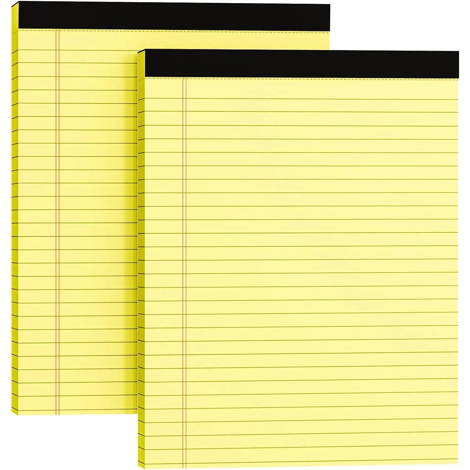 Legal Pads 8.5 x 11, 2 Pack Yellow Note Pads 8.5 x 11 Writing Pads, Wide Ruled Legal Notepads, Lined Pads of Paper Yellow Paper Pads, 30 Sheets Per Notepad for School, , Office, Business