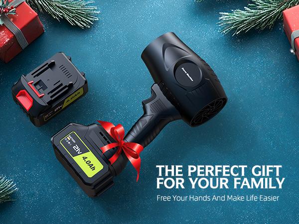 YUQUESEN Cordless Leaf Blower Violent Turbo Fan 200W Handheld Super Power Air Duster for Garden Patio Cleaning Drying Car Wash Snow Removal