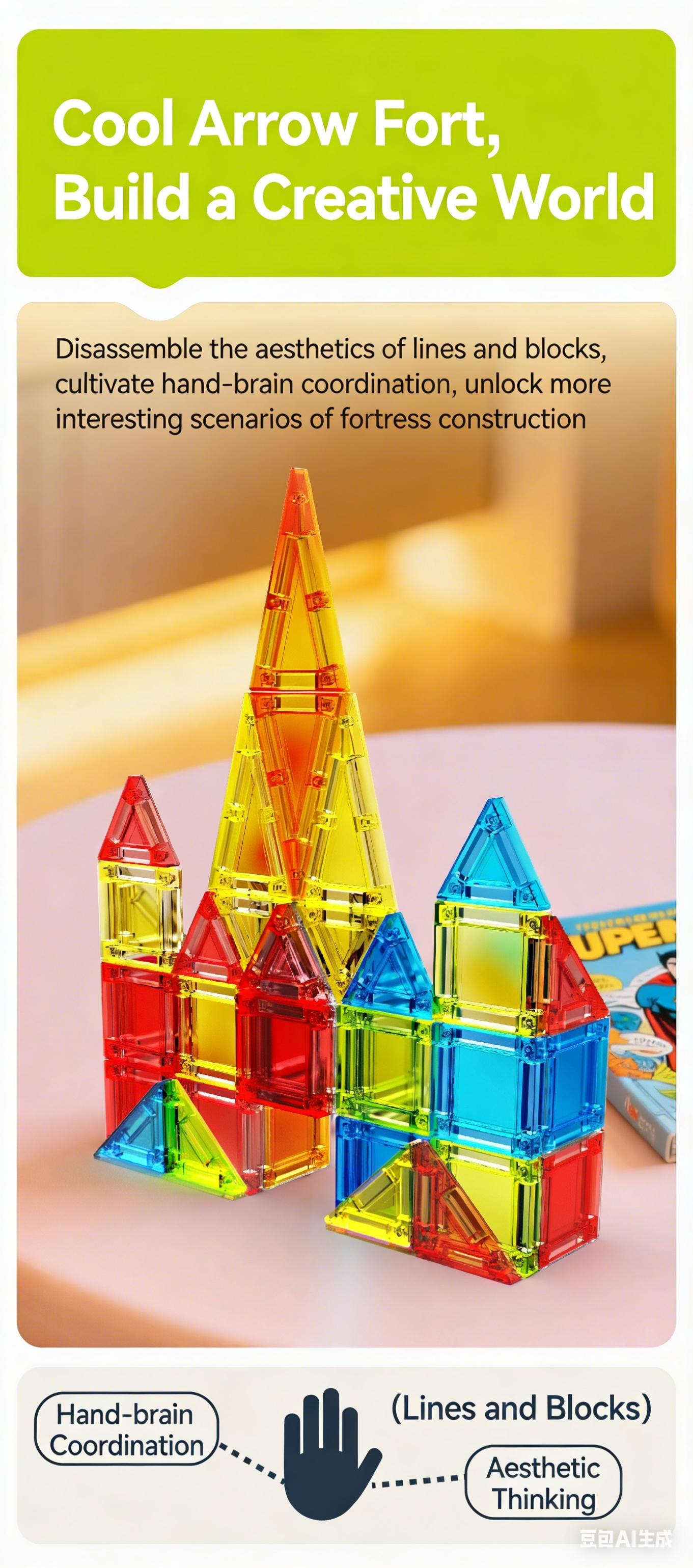 3.75cm Magnetic Color Window Tiles, Pocket Mini Portable Travel Iron Box Set, Educational Toy, Holiday Gift, Easter, Kids' Day, Christmas