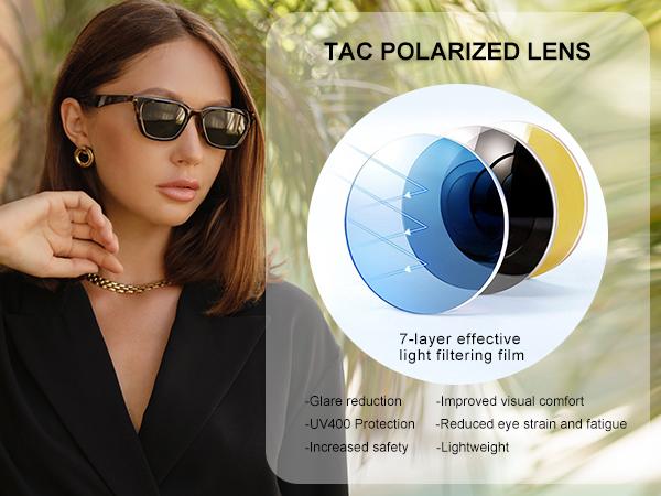 SOJOS Polarized Narrow Square Cateye Sunglasses for Women Retro Trendy Driving Glasses