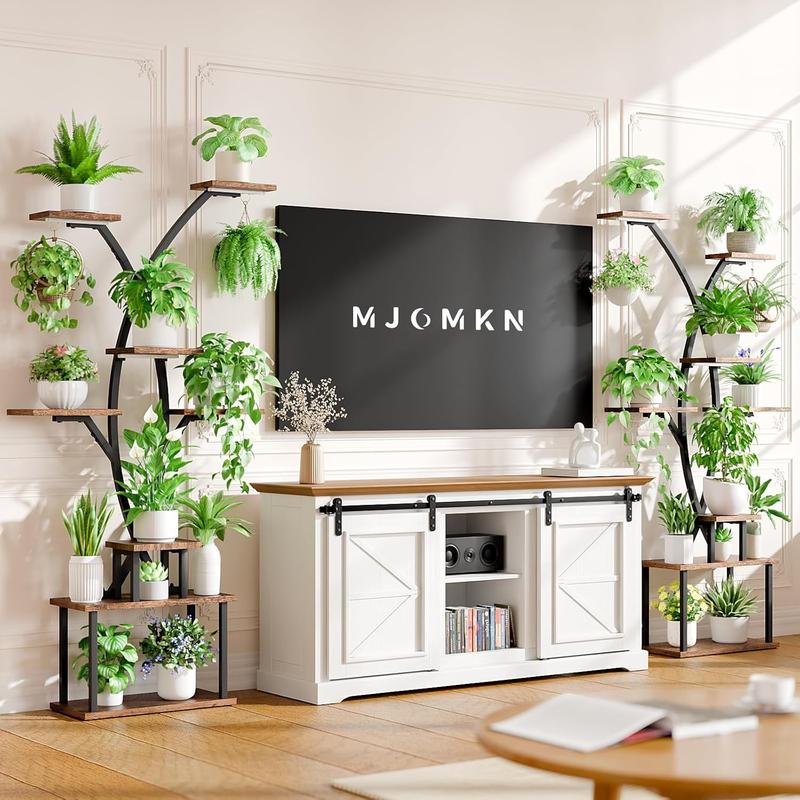 Tall Plant Stand Indoor with Grow Lights, 64" 8 Tiered Meta Plant Shelf, Large Corner Shelves Display Rack Flower Stand Holder for Living room, Patio