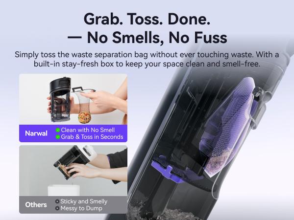 NARWAL S30 Pro Wet Dry Vacuum Cleaner with 20000Pa Suction, Cordless Vacuum Mop for Hard Floors, Tangle-Free Hair-Cutting, 180° Lie Flat, 194°F Self-Cleaning, Disposable Waste Bag, Edge Cleaning NARWAL S30 Pro Wet Dry Vacuum Cleaner with 20000Pa Suction, Cordless Vacuum Mop for Hard Floors, Tangle-Free Hair-Cutting, 180° Lie Flat, 194°F Self-Cleaning, Disposable Waste Bag, Edge Cleaning