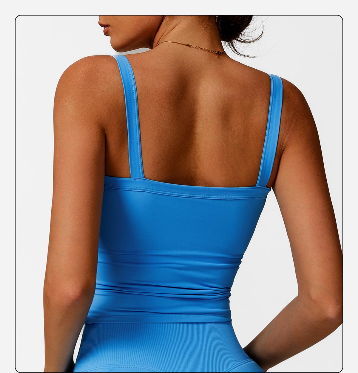 2025 Summer Women's Yoga Tank Top - Racerback Sleeveless Workout Shirt with Built-in Bra | 4-Way Stretch, Quick Dry & Breathable for Hot Yoga, Gym | TikTok Viral Fitness Apparel