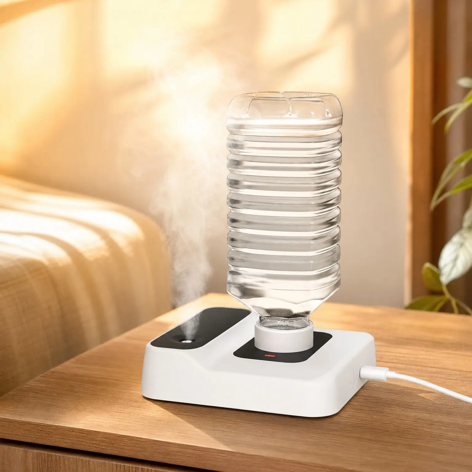 Portable Cool Mist Humidifier with Color-Changing Accent Light, 2 Mist Settings for Bedroom, Plants, Office, Travel - Small Air Humidifier, IvoryGift