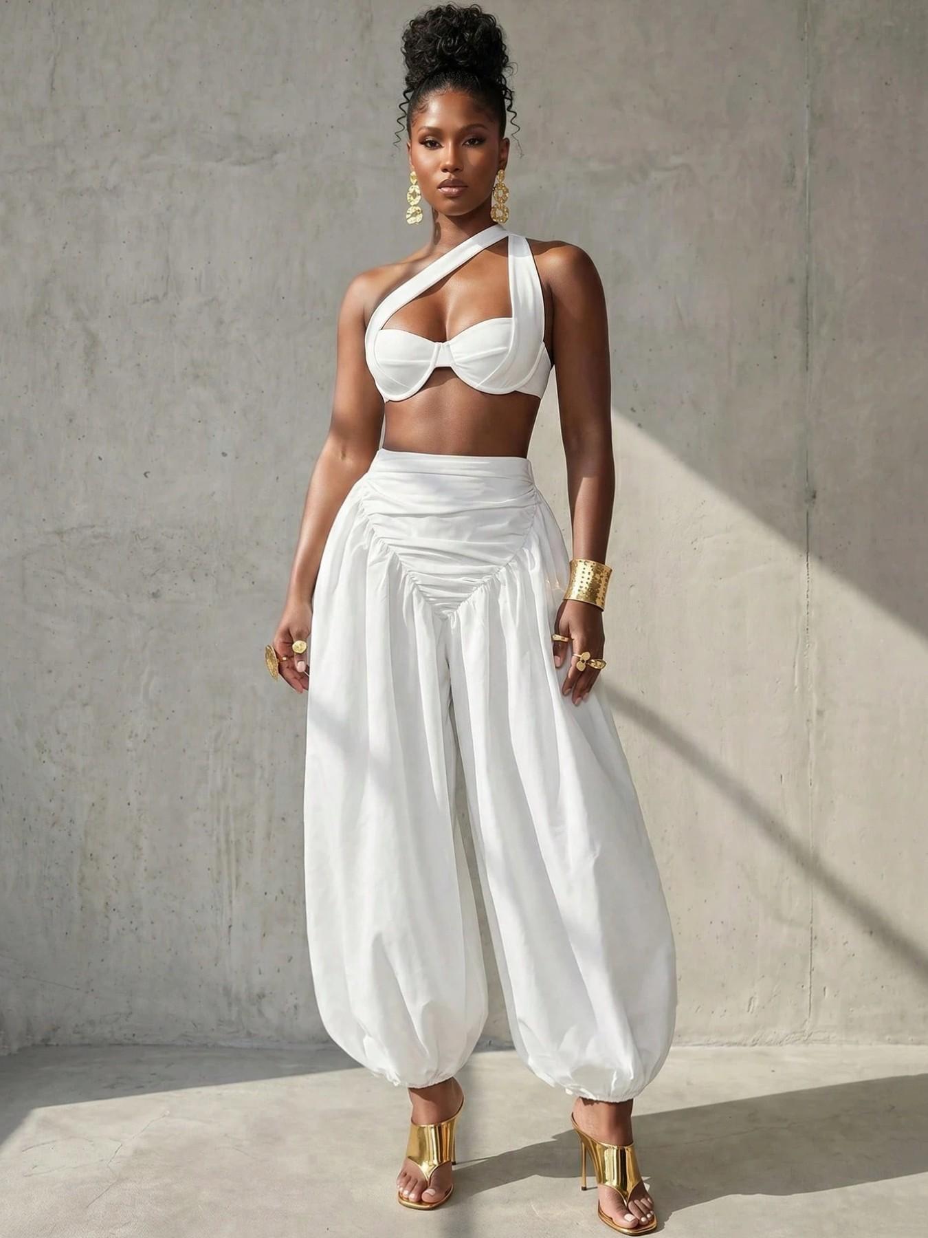 Women's Balloon Pants, High Waist Flowy Baggy Pants, Y2K Streetwear Style, Comfortable & Trendy, Perfect for Casual