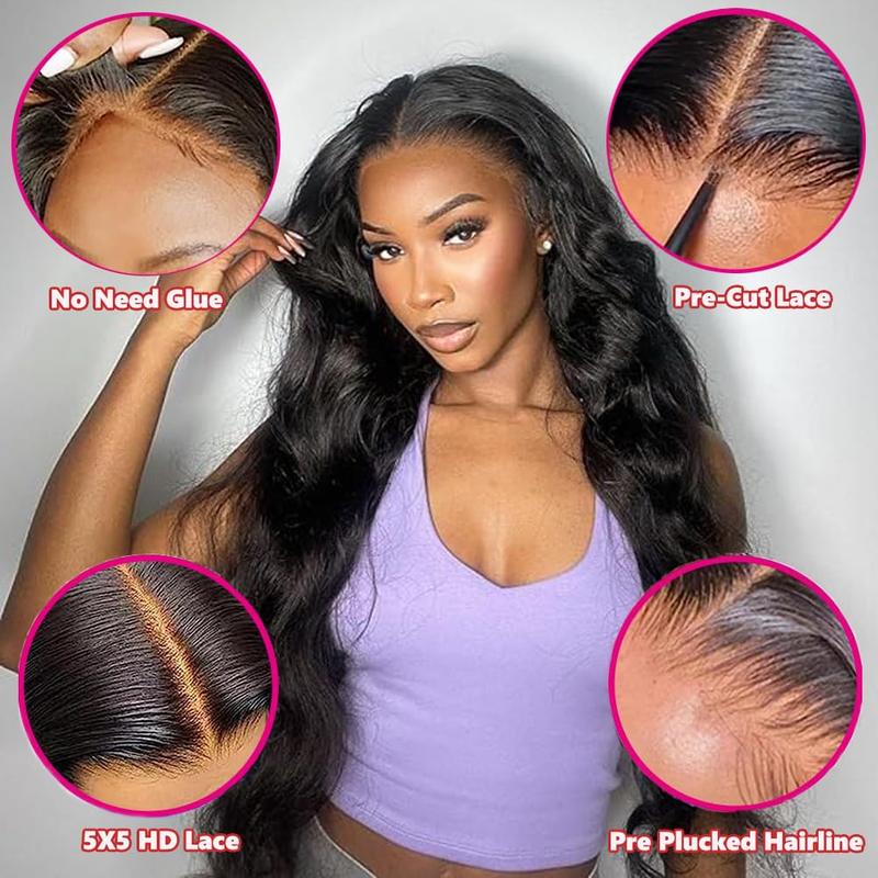 5x5 6x4 glueless wigs body wave Lace Closure wigs Human Hair HD Lace Closure Wigs Human Hair Pre Cut Lace No Glue 180% Density Bling Hair Princess TikTokShopBlackFriday