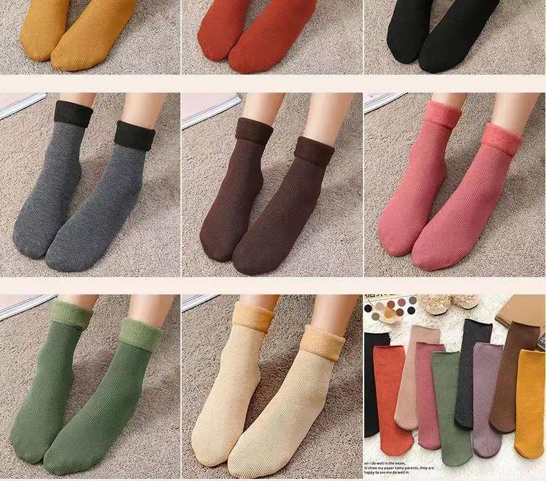 5 Pairs Men's Thick Thermal Winter Socks, Warm Insulated Cold Weather Hiking Snow Crew Socks, Soft Cushioned Long Socks for Outdoor Work Hiking, Black