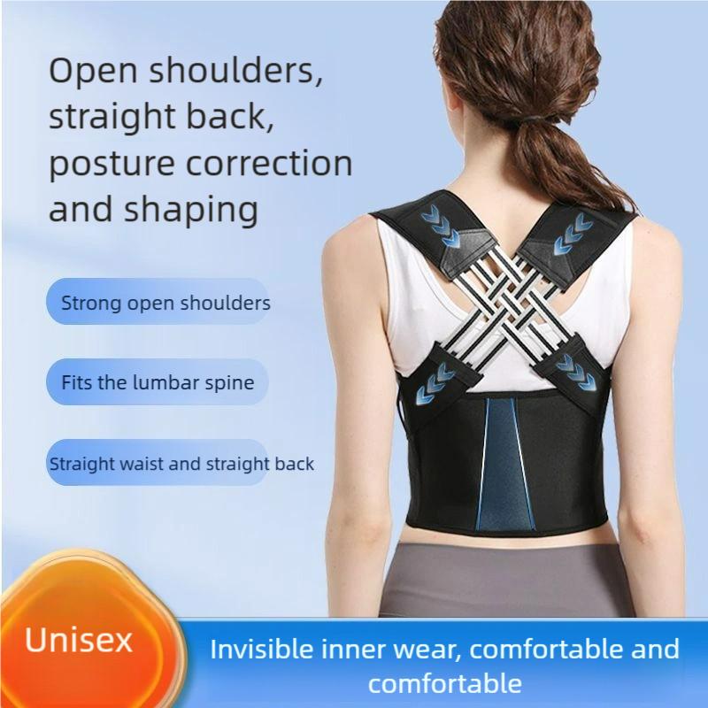 Spine Alignment Anti Hunchback Brace Adjustable Posture Corrector Back Neck Pain Relief Upper Back Support Comfortable Ergonomic Design for Office Work Computer Desk Study Posture Trainer