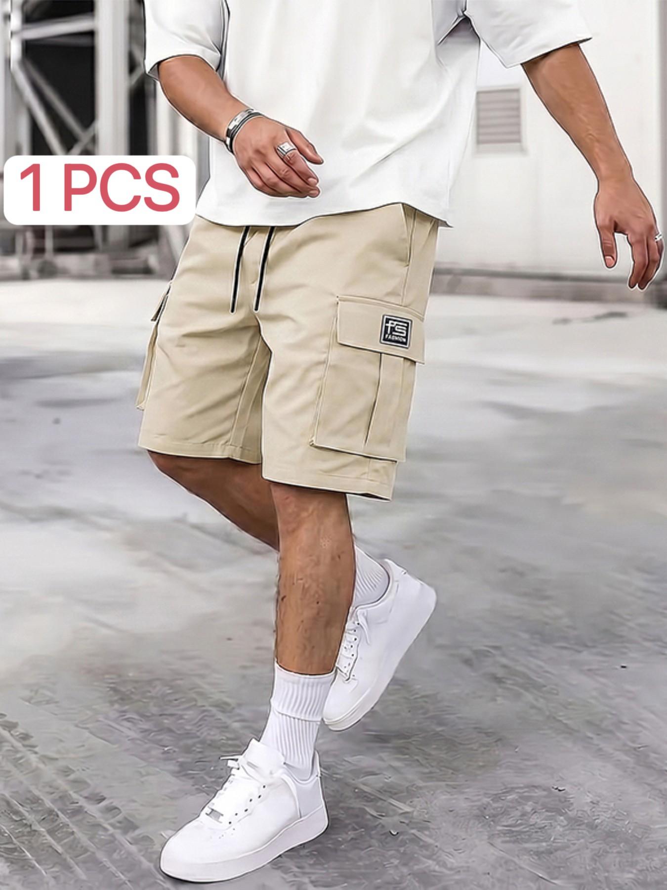 Men's 3-Pack Practical Loose Cargo Shorts, Drawstring Athletic Shorts, Large Side Pockets, Drawstring Waist, Casual Athleisure Street Style, Sportswear, Geometric, Summer Outdoor Sports
