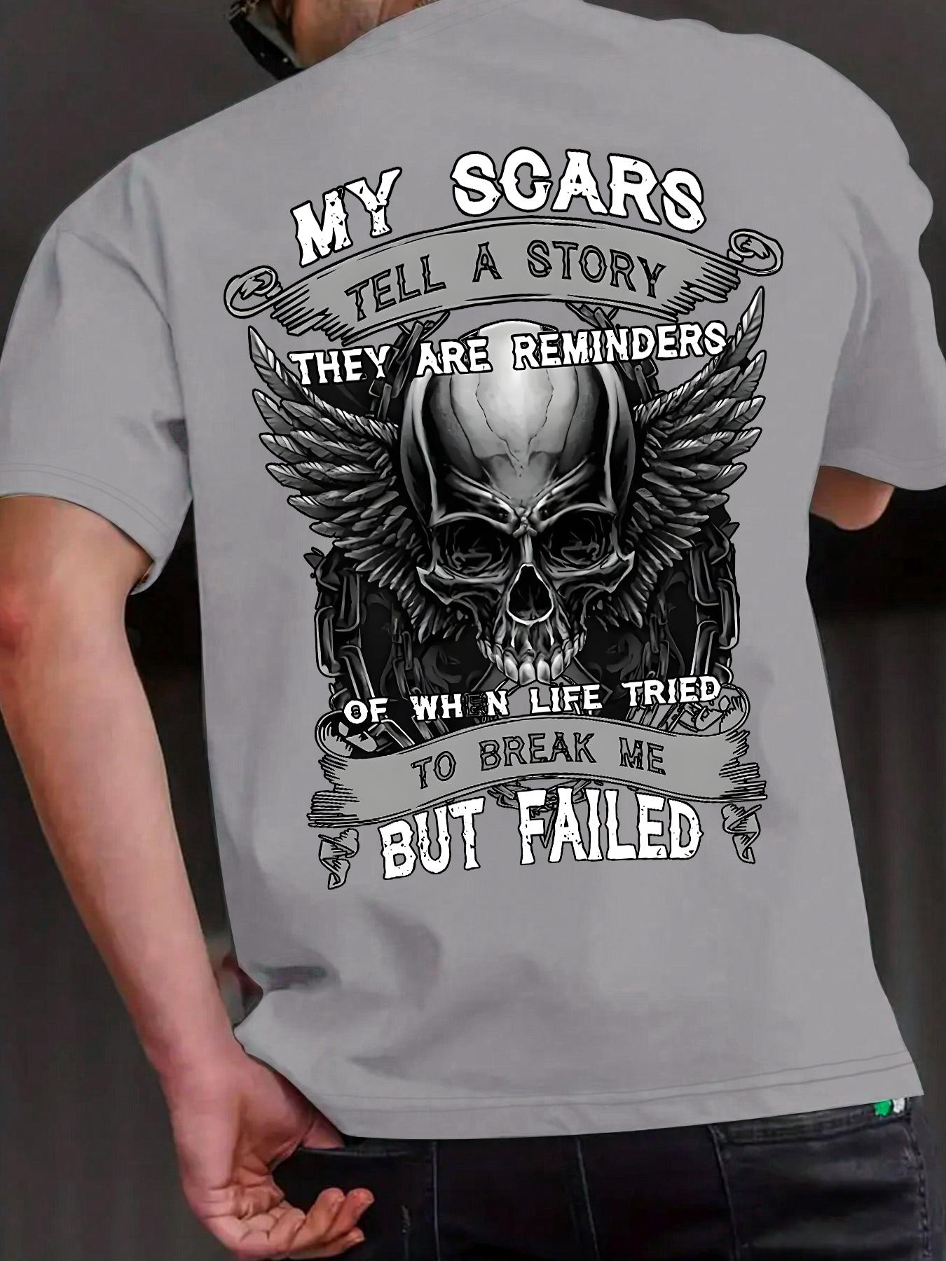 Men's Skull & Letter Graphic Round Neck Tee, Regular Fit Short Sleeve Crew Neck T-Shirt for Summer, Casual Streetwear Men's Top for Daily Wear