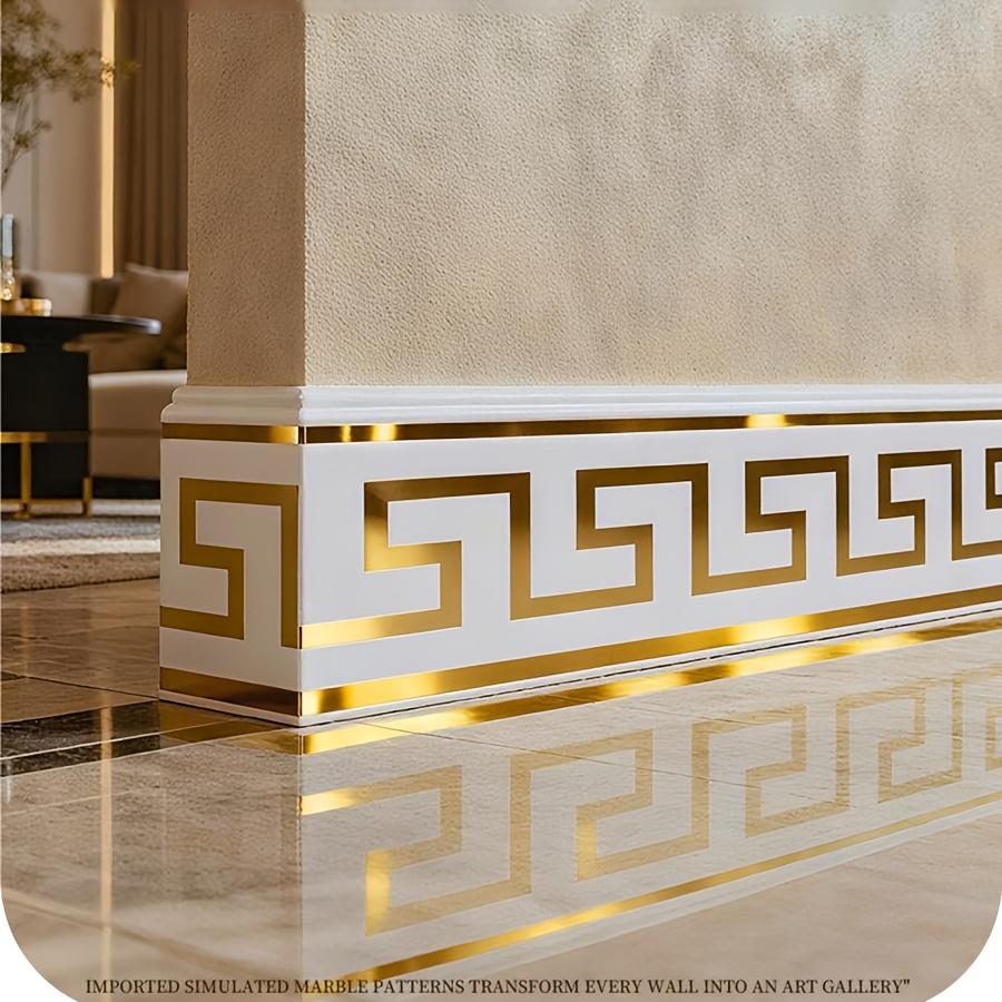 Self-Adhesive Baseboard Wall Border Strip, Thick Waterproof Decorative Trim for Windowsill & Door Frame, 500cm X 10cm