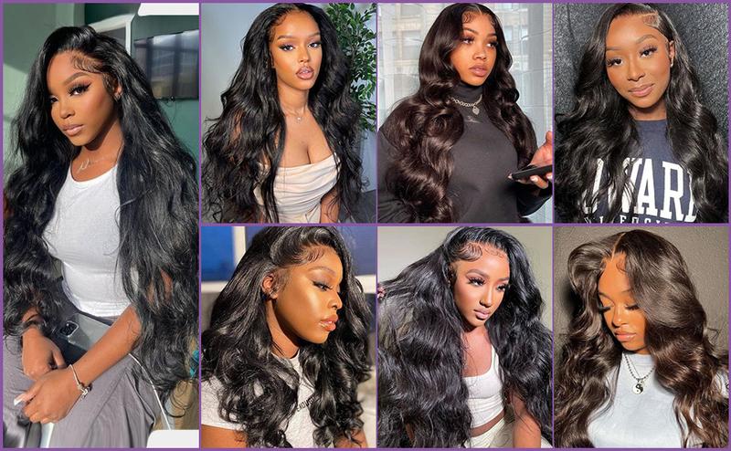 Lemoda 210% Density 13x6 Full Lace Frontal Virgin Human Hair Wigs Body Wave 13x6 HD Transparent Lace Front Wigs Brazilian Pre Plucked With Baby Hair 15A