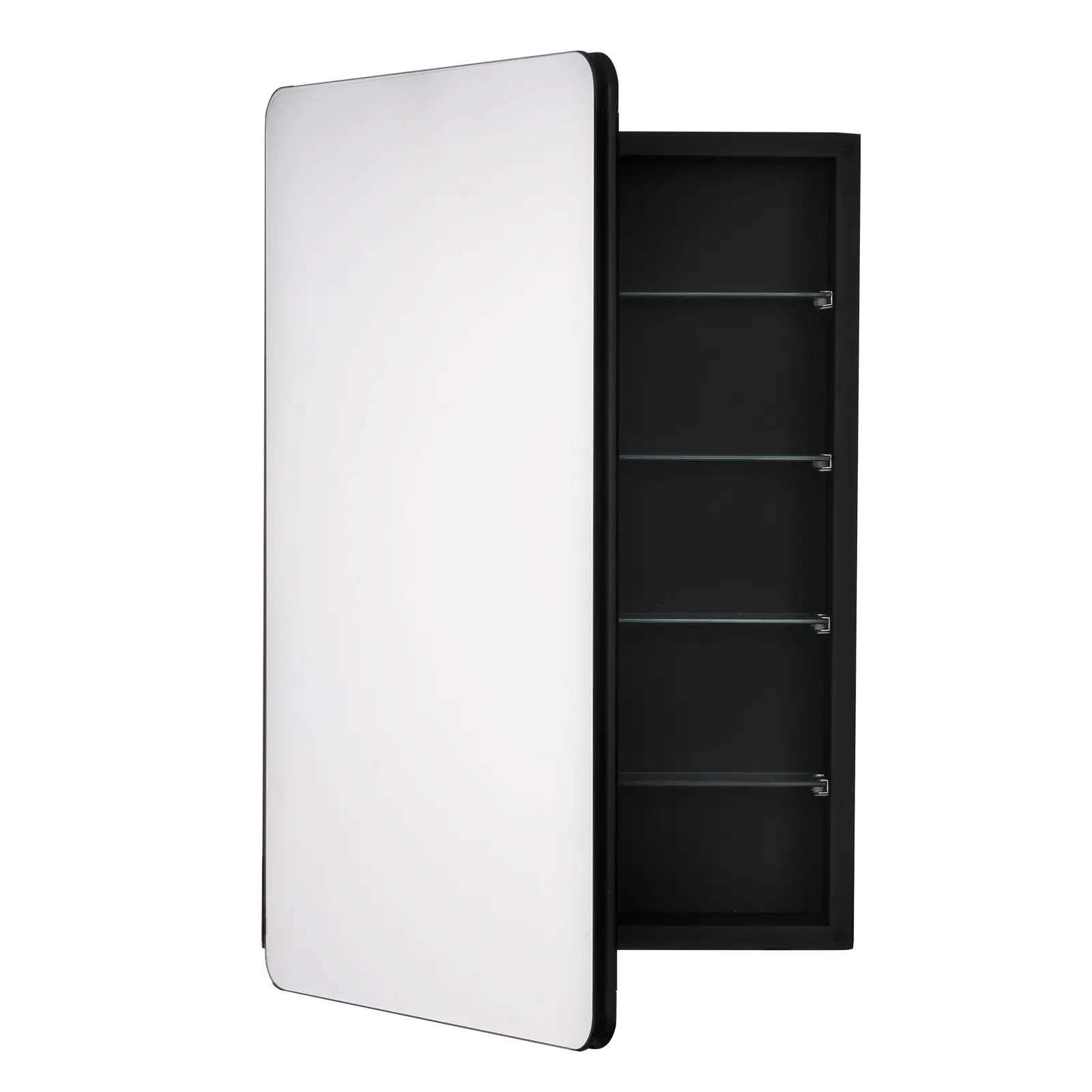 Medicine Cabinet, 20 x 30 inch, Medicine Cabinet for Bathroom with Mirror, Aluminum Frame Bathroom Wall Cabinet, 4-layer Adjustable Shelves, Recessed & Wall-mounted Installation