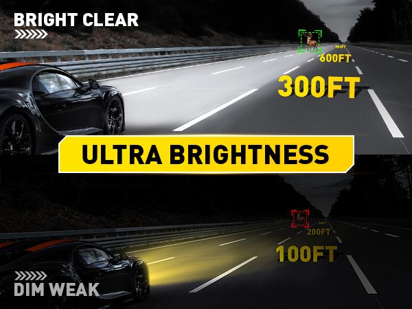 AUXITO 2025 Latest 9007 Headlight Bulbs, 6500K Cool White 800% Brighter, HB5 Light Bulbs for Fog Light, Non-polarity, Plug and Play, Pack of 2