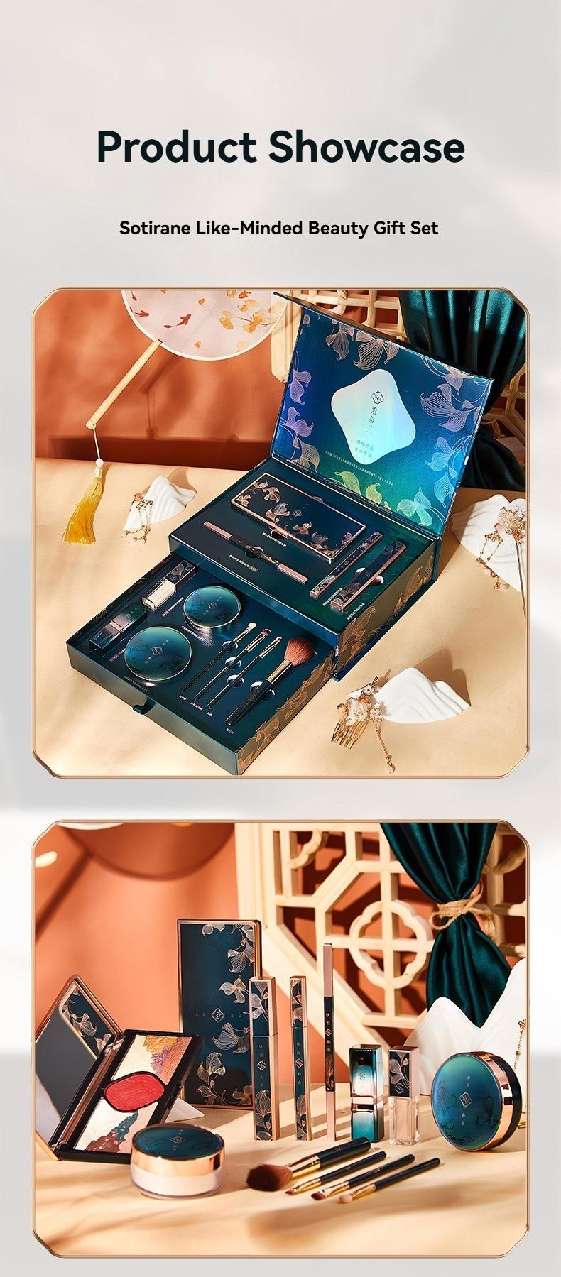 12-piece love cast rhyme beauty set, including air cushion BB cream, makeup powder, lipstick, concealer, eye shadow, mascara, eyeliner pen, eyebrow pencil, makeup brush and a series of makeup sets, high-end gift boxes, gifts for people, holiday gifts