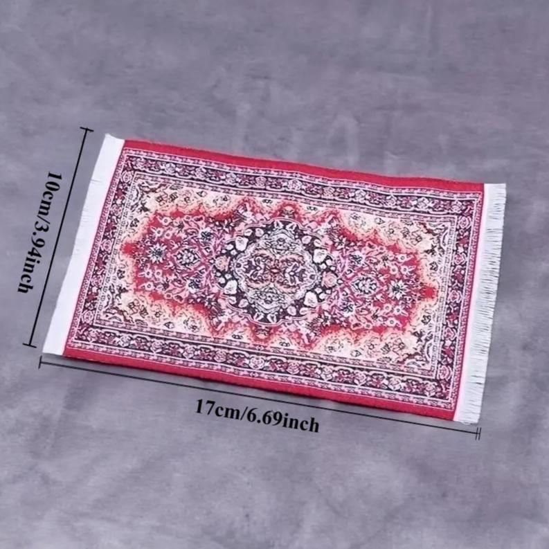 3Pcs Mini Dollhouse Carpet Set, Random Style & Color Raw Fabric Mini Rugs, Realistic Dollhouse Decorative Accessories
