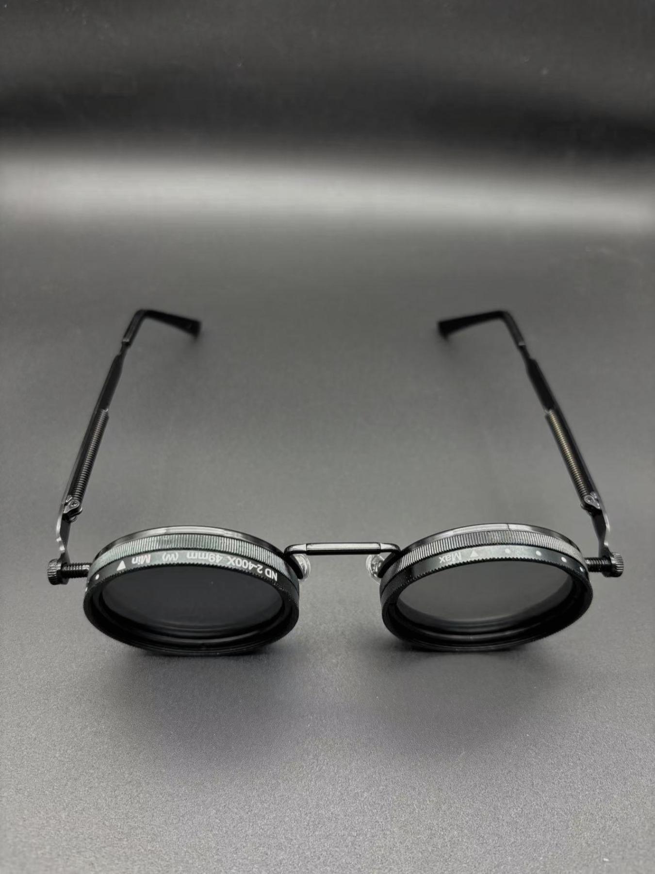 Steampunk Round Adjustable Rotating Aluminum Magnesium Lenses, Fashion Glasses Unisex Polarized Colors Adjustable, All Seasons