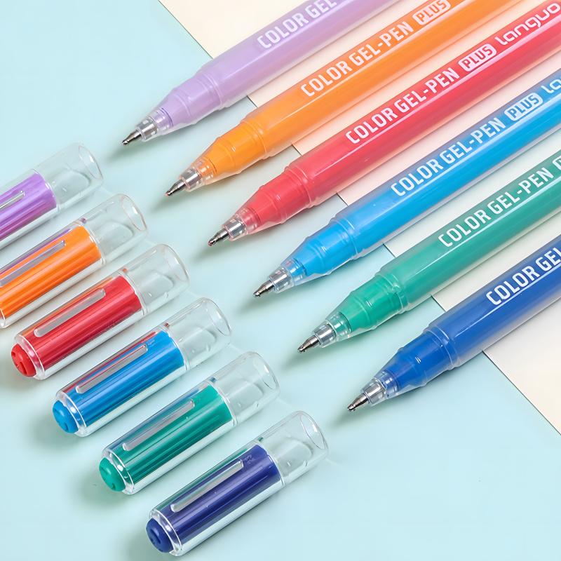 Colored Gel Pen (12pcs/set), 1mm Needle Tip Gel Pen, Large Capacity Ink Pens, Art Supplies for Diary, Card, DIY, Coloring, Doodling, Scrapbooking Supplies, Colorful Precision Pens, Acrylic Painting Pen