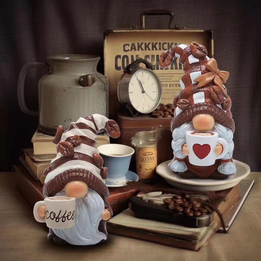 Hodao 2026 Summer Resin Gnome Figurine Set - 4th of July Independence Day Decorative Piece, Coffee Bar Ornaments, Father's Day Gift