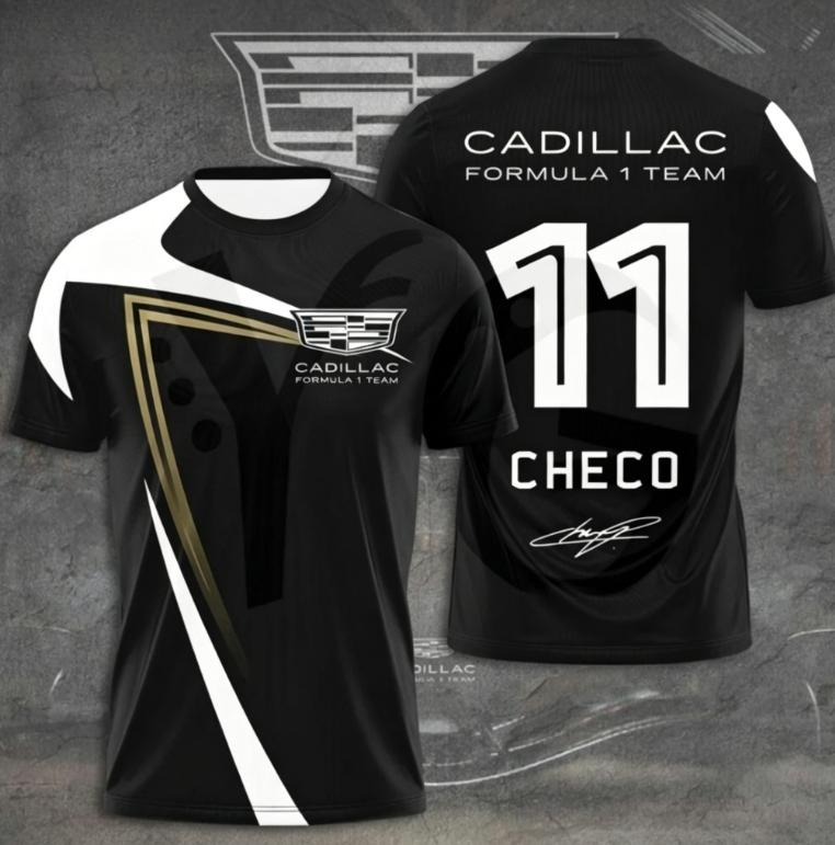 Men's Cadillac Racing Team T-shirt with 3D Printing, Speed Dry Short Sleeve Shirt for Racing Enthusiasts and Outdoor Fans