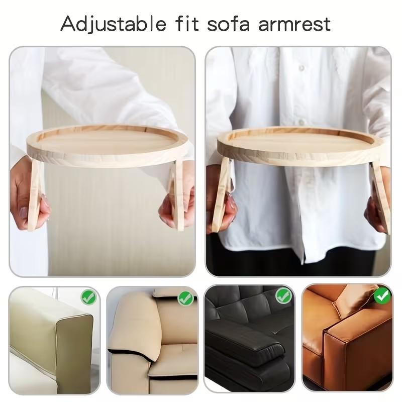 Stable Sofa Arm Table, Side Table, End Side Tables, No Installation Anti-Slip Non-Tip Shelf, Living Room Tea Cup Snack Tray, Ideal for Small Spaces, Perfect Gift