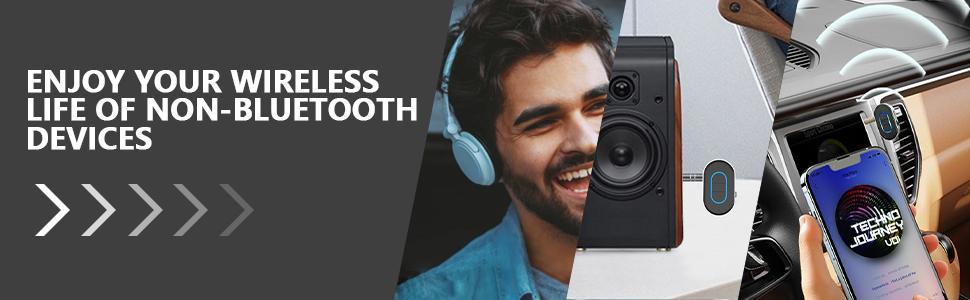 VANOTOM Aux Bluetooth 5.3 Adapter for Car, Bluetooth Car Adapter 3.5mm Aux Input, Aux to Bluetooth for Car/Home Stereo/Wired Headphones/Speaker